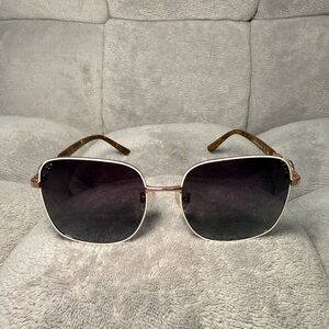 Gold-Tone Frame Sunglasses with Black Gradient Lenses